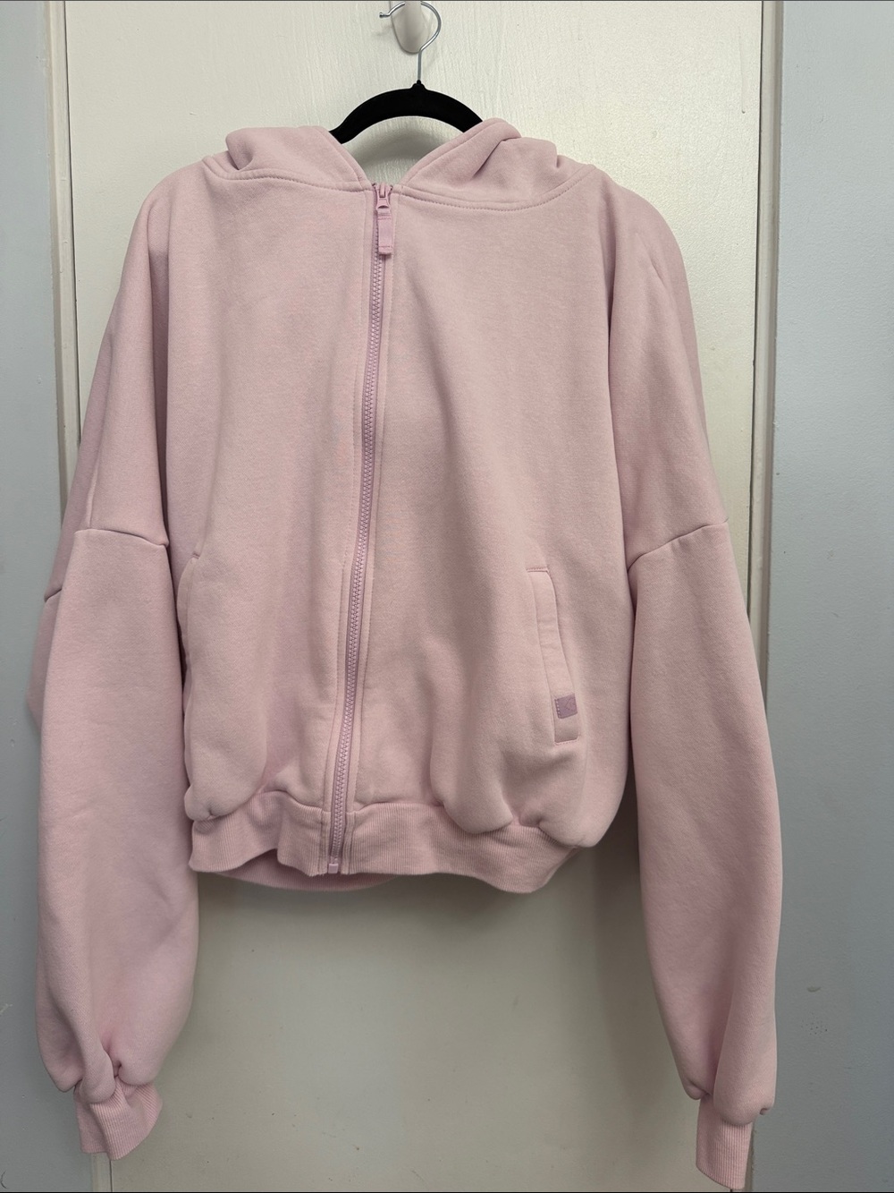 Marshmallow Blogilates Zip Hoodie Sweater in Light Pink
